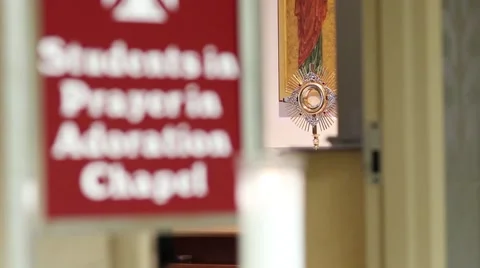 Students In Adoration Chapel Video stock 46990499