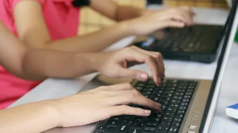 Students and Computers Stock Footage 10787189