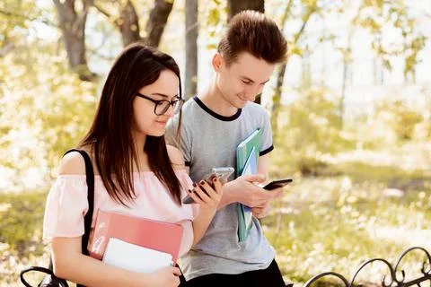 Students and free time concept Stock Photos