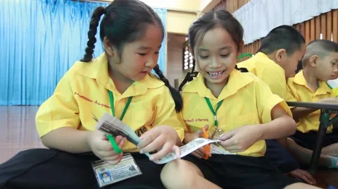 Students are fabricated items. Stock Footage 54979227