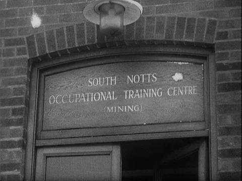 Students are learning theory and practice of coal mining in Bestwood, UK 1947 Stock Footage 132021184