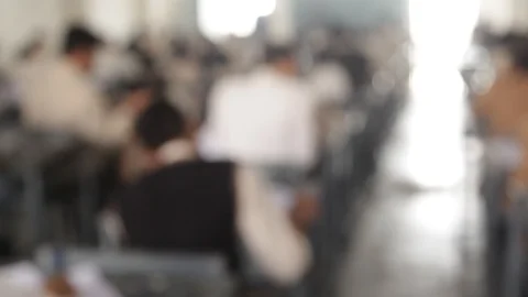 Students are taking exams or studying in a class room. Stock-Footage 113691872
