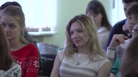 Students in the audience, Close-up Stock-Footage 44765937