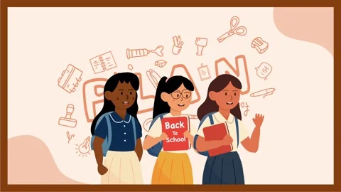 Students Back To School Animation With Characters Stock Footage 312129929