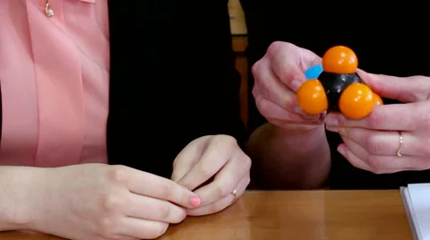 Students build a model of a molecule Stock Footage 62522163