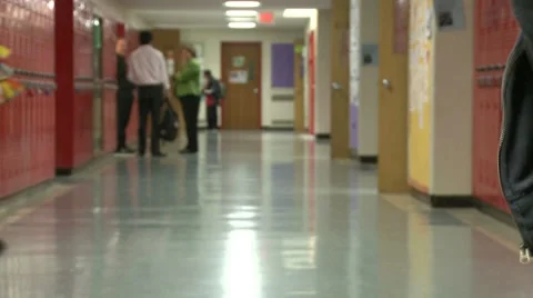 Students changing classes. (2 of 3) Stock Footage 8696774