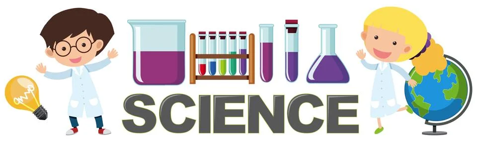 Students character with science element 스톡 일러스트