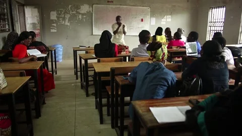 STUDENTS IN CLASS LEARNING Video stock 140136742