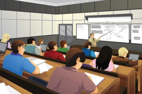 Students in the Classroom Stock Illustration