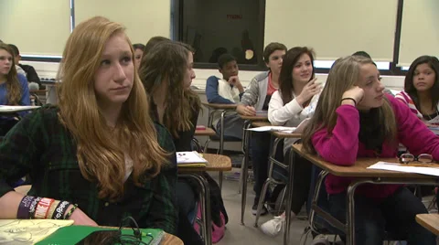 Students in Classroom Listening to Lecture Stock Footage 37912004