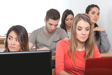 Students in a classroom Stock-Fotos