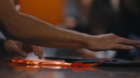 Students Collect Graduation Caps and Gowns from Table Before Ceremony Stock Footage 321013974