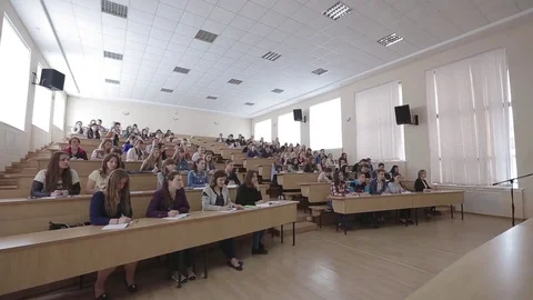 Students At The College Lecture Hall Stock Footage 75409343