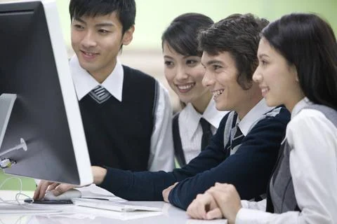 Students in the computer lab Beijing China Copyright: xLanexOateyx bji016... Stock Photos