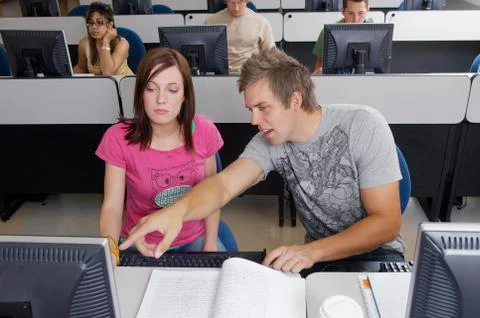 Students In Computer Lab Stock Photos