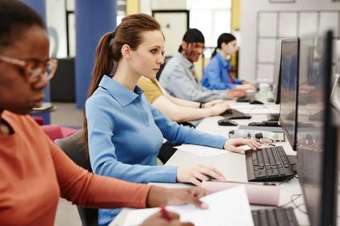 Students in Computer Lab Foto stock