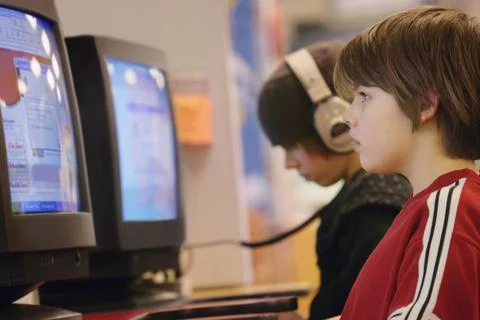 Students On Computers Stock Photos