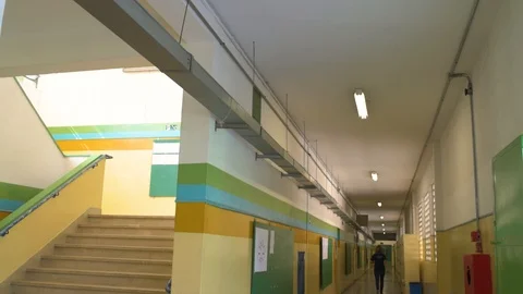 Students Corridor at a High School in Sao Paulo brazil Stock Footage 129091468