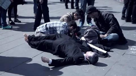 Students creating installation on the place de la republique in Paris Stock Footage 64193962