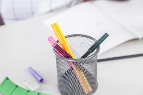 Student's desk Stock Photos