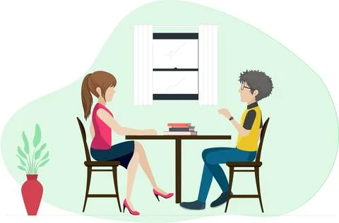Students discussing about exams. Stock Illustration