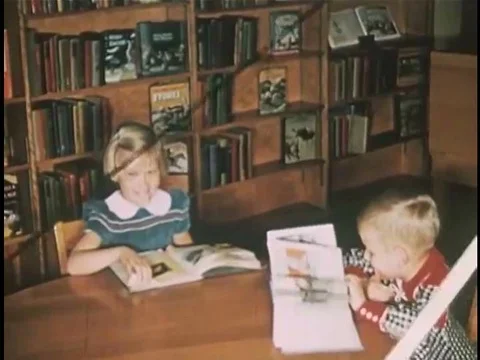 Students do independent reading in the library, and can checkout books to read Vídeos de archivo 74887946