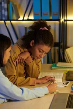 Students Doing Math Homework Foto stock
