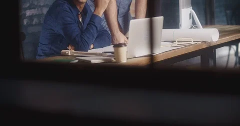 Students doing research. Group of young multiethnic architectors collaborating Stock Footage 107738274