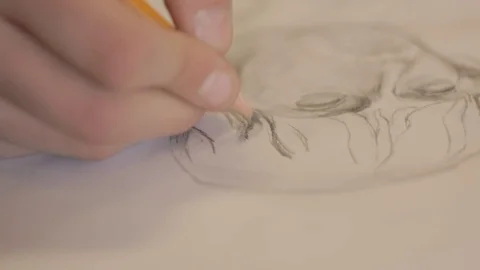 Students draw and make sculptures Stock Footage 104884197