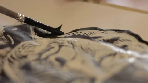 Students draw and make sculptures Stock Footage 104888571