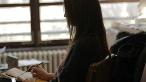 Students draw and make sculptures Stock Footage 104888882