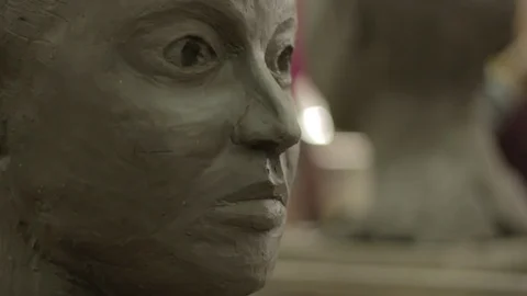 Students draw and make sculptures Stock Footage 104890874