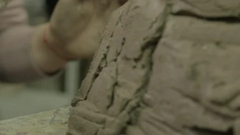 Students draw and make sculptures Stock Footage 104893891
