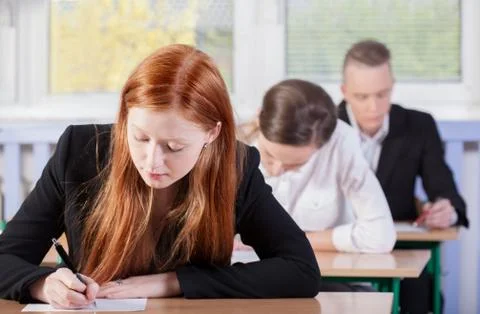 Students during exam Stock Photos
