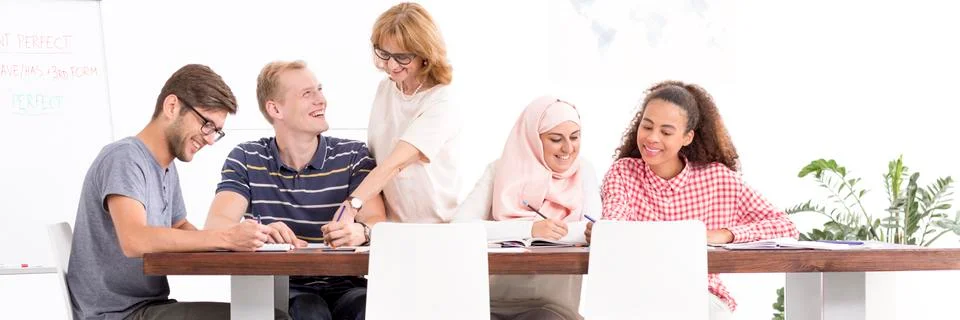 Students during language classes Stock Photos