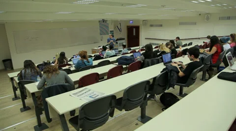 Students during a lecture Stock Footage 35658494