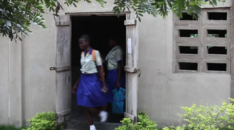 STUDENTS EXIT A CLASSROOM 2 Stock Footage 60520493