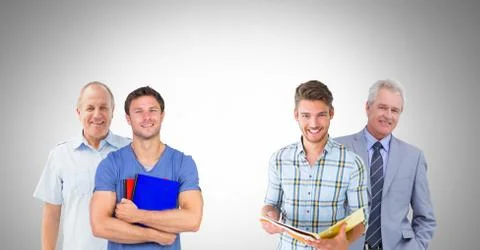 Students with fathers 스톡 사진