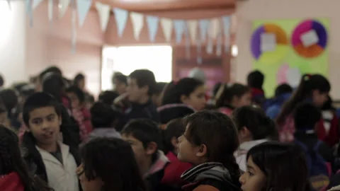 Students Gathering Together Before Class In Argentine Public School Stock Footage 344415411