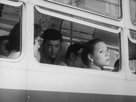 Students get inside the classroom and sit - 1956 Stock Footage 95180150