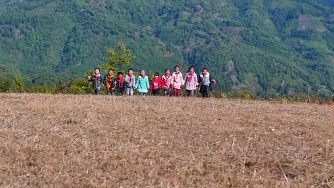 Students go to school in the impoverished area Video stock 77199239