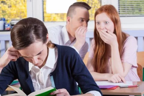 Students gossip on a lesson Stock Photos