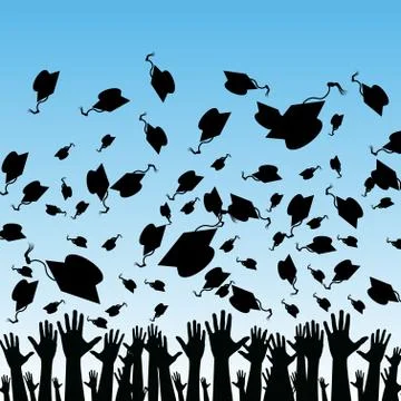 Students graduating Stock Illustration