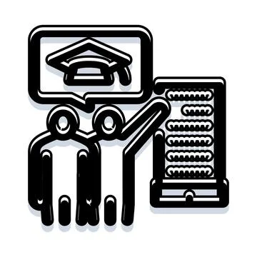 Students graduating learning academic knowledge using calculator Stock Illustration