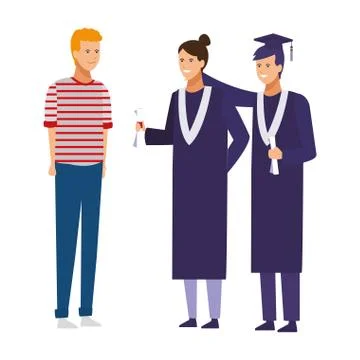 Students on graduation Illustrazione stock