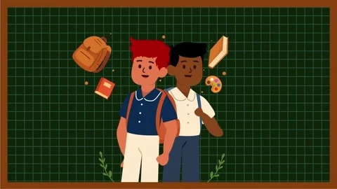 Students On Green Chalkboard Back To School Stock Footage 312129922