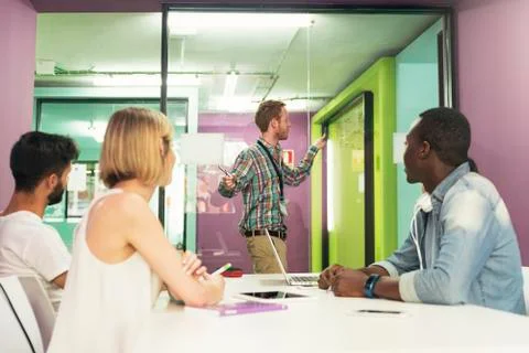 A students group learning at school academy. Stock Photos