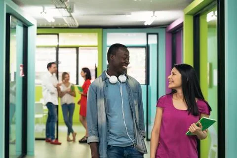 A students group learning at school academy. Stock Photos