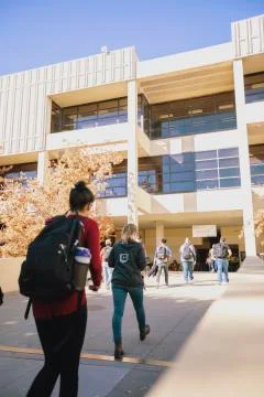 Students Headed to Building Stock Photos