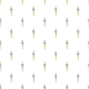 Students holding books repeating seamless pattern background Ilustração Stock